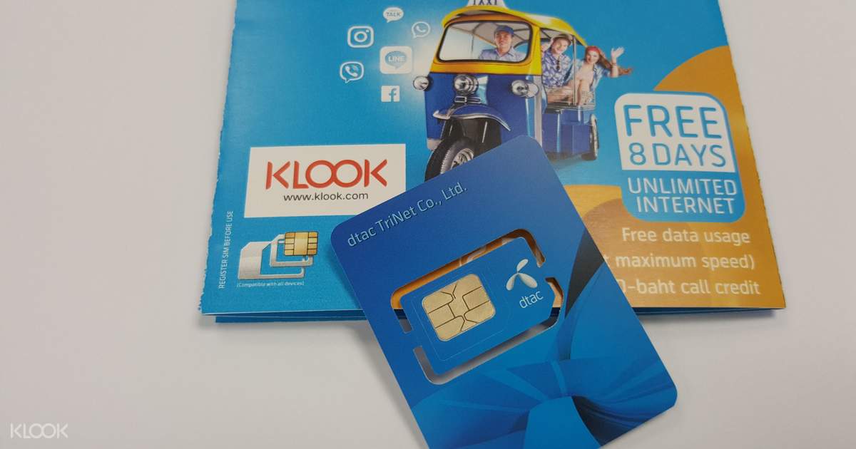 DTAC Happy Tourist 4G SIM Card (Bangkok Airports Pick Up) for Thailand